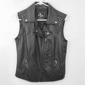 Studded Faux Leather Vest